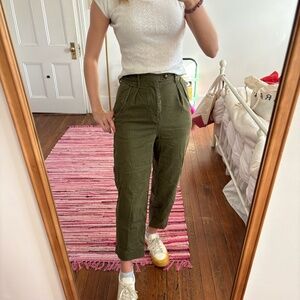 Madewell High-Waisted Army Green Pant